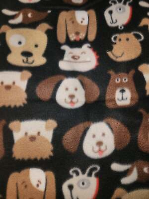 #ad Throw Blanket Dogs Brown Faces on Black Fleece::Paw prints Black on Tan Flee $34.00