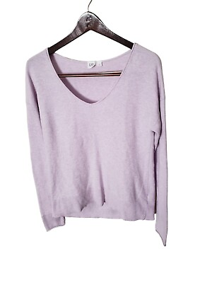 #ad Gap Womens Shaker Crew Knit Sweater 100% Cotton Grape Jelly Lilac Size S $14.90