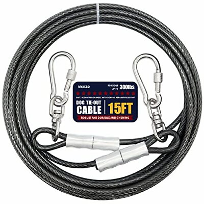 #ad Dog Tie Out Cable 15ft Dog Chains for Outside Heavy Duty Dog Leads for Yar... $18.22