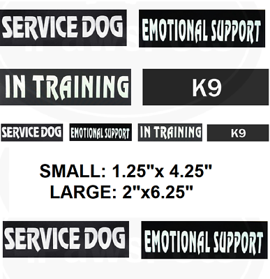#ad SERVICE DOG EMOTIONAL SUPPORT ANIIMAL ESA E.S.A. PATCHES SMALL MEDIUM S L $12.95