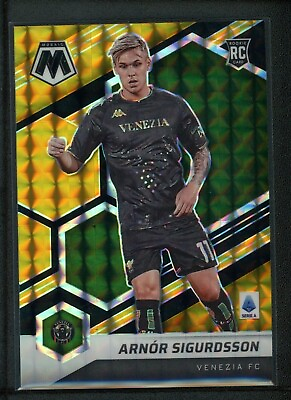 #ad 2021 22 ARNOR SIGURDSSON 7 8 PANINI MOSAIC SERIE A GOLD GREEN ROOKIE RC #111 $24.99