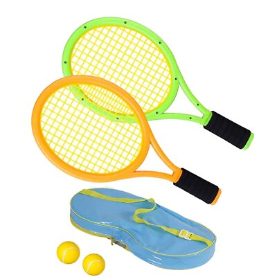 #ad Tennis Racket Set for Children1Pair Plastic Racquet with Bag and 2 Tennis Ba... $34.30