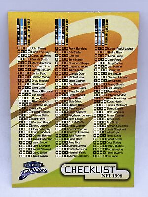 #ad 1998 Fleer Brilliants Football NFL Checklist Blue 24KT Gold Illuminators Manning $9.99
