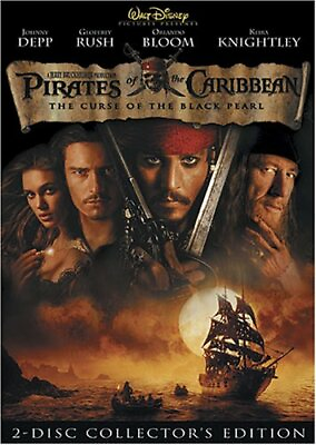 #ad Pirates of the Caribbean Curse of the Black Pearl DVD 2003 2 Disc Set $5.97