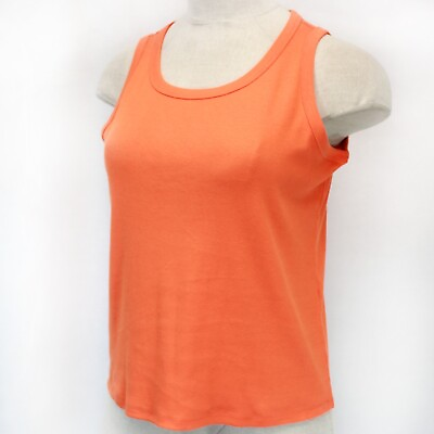 #ad TALBOTS Plus Size Coral Cotton Ribbed Tank Top 2X Petite $35.99