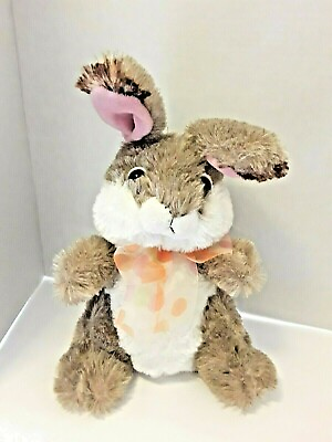 #ad Fine Toy Stuffed Rabbit Brown White Bunny Plush Soft Cuddly 12quot; $12.78