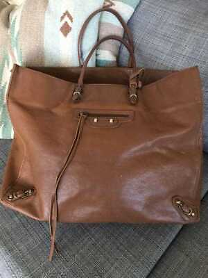 #ad Balenciaga Tote Bag Light Brown Genuine Leather Luxury Stylish Used From Japan $278.00