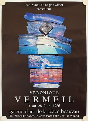 #ad Affiche VERONIQUE VERMEIL 1986 Exposition Galerie de la Place de Beauvau Paris EUR 50.00