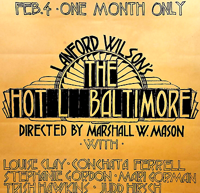 #ad Original 1973 Circle Theatre The Hot L Baltimore Paper Poster Wheat Paste Window $189.99