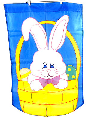 #ad Large Spring Bunny Rabbit in Easter Basket House Garden Banner Flag 44x28 $9.99