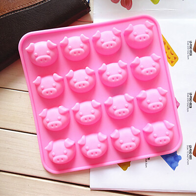 #ad Pig Shape Chocolate Mold Cake Decoration Silicone Jelly Candy Ice Mold $7.73