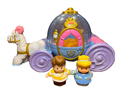 #ad Fisher Price Little People Cinderella Carriage Prince Charming Music Lights 2012 $30.00