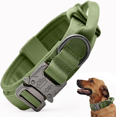 #ad #ad Tactical Dog Collar Military Metal Buckle Heavy Duty Nylon Handle $10.99