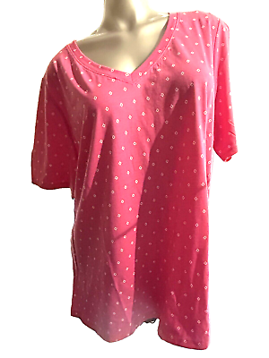 #ad NWT Torrid Fuchsia Pink And White Cotton Blend Top in Size 4X 26 28 Torrid 4 $24.00