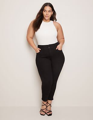 #ad Plus Size Womens Jeans Black Slim Leg Denim Cotton Pants AUTOGRAPH $19.84