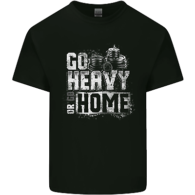 #ad Go Heavy or Go Home Gym Training Top Mens Cotton T Shirt Tee Top GBP 8.75
