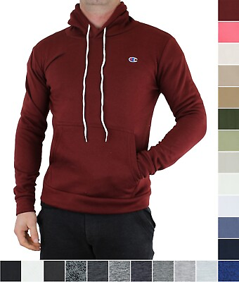 Champion Men#x27;s Hoodie Sweatshirt Pullover Brushed Fleece Tagless Embroider Logo $19.99