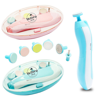 #ad Electric Baby Nail File Trimmer Manicure Toddler Toes Trim Nails Polish Care Set $10.75