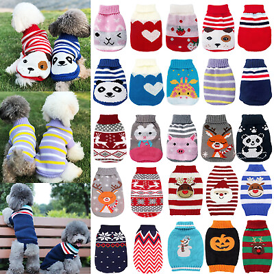 #ad Pet Dog Warm Jumper Knit Sweater Clothes Puppy Cat Knitwear Costume Coat Apparel $5.34