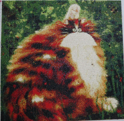 #ad DIAMOND PAINTING 5D CAT WITH BACK PAW UP COMPLEATED NO FRAME 15.5quot; x 15.5quot; $15.00