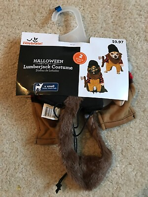 #ad Wm21 Way To Celebrate Halloween Dog Pet Lumberjack Costume Size x small XS $11.94