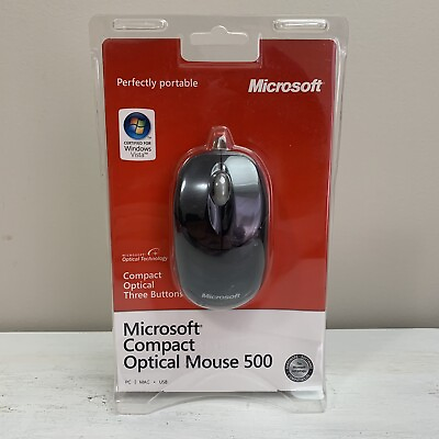 #ad #ad Mouse Microsoft 1016 Compact Optical 500 Wired Portable in Black $29.00