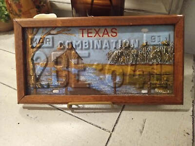 #ad Vintage License Plate Painting By Artist Kelly $165.00