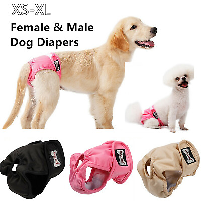 #ad Reusable Washable Dog Diapers Female Male Nappy Sanitary Panties Soft Dog Wraps $9.99