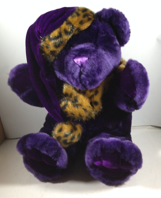 #ad Dan Dee Plush Purple Teddy Bear Night Cap 16” $9.98