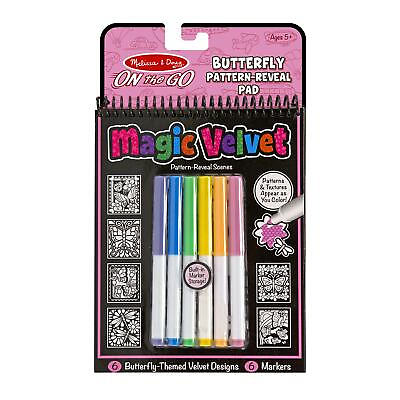 #ad Melissa Doug Magic Velvet Butterfly Coloring Book Color Pen 6color 5394 $27.26