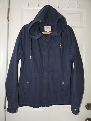 #ad Mens Brooks Brothers Red Fleece blue hooded golf full zip jacket coat sz Large $39.99