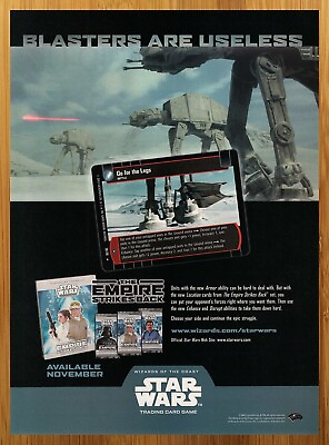 #ad 2003 Star Wars TCG Empire Strikes Back Print Ad Poster AT AT CCG Card Game Art $19.49
