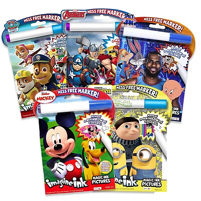 #ad Assortment Boys Bundle of 5 Imagine Ink Coloring Book Favorite Cartoon Character $19.99