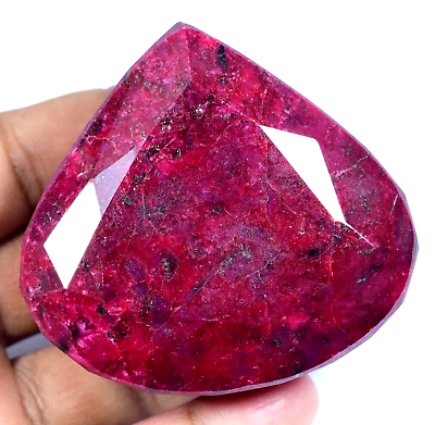 #ad 1142.5 CT Natural Huge Red Ruby Certified Museum Use Earth Mined Pear Gemstone $52.49