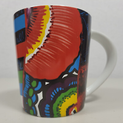 #ad Konitz Mug Power Art Coffee Tea Beverages Abstract Floral Handled Multicolored $12.83