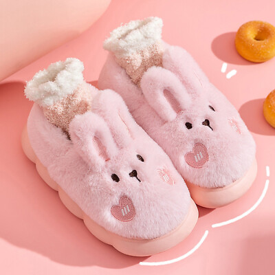 #ad Womens Cartoon Slipper Fluffy Fuzzy Slippers Mens Soft Plush Winter Cute Slip On $21.18