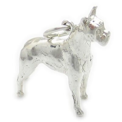 #ad Boxer Dog large sterling silver charm .925 x 1 Boxers Dogs charms. $52.25