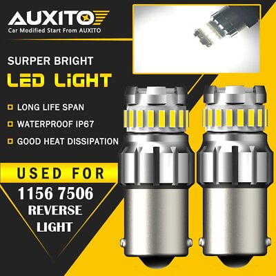 #ad 2x AUXITO 6500K 1156 LED Reverse Light BA15S Backup Bulb White Parking Lamp EOA $11.01