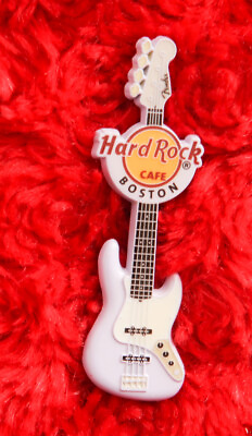 #ad Hard Rock Cafe Pin BOSTON Purple Sprayed FENDER guitar 3d hat lapel logo $12.99