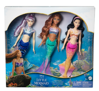 #ad Disney The Little Mermaid Ariel and Sisters Set Live Action Doll New With Box $78.29