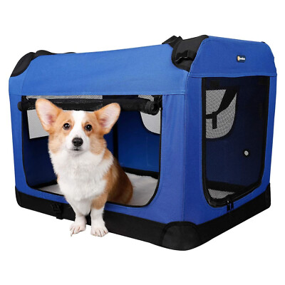 Veehoo Blue Folding Soft Dog Crate XXL $55.88
