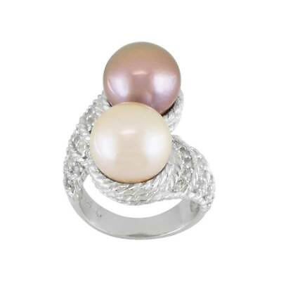 #ad Pink amp; Champagne Cultured Freshwater Pearl 0.25 Carat White Topaz in Silver $245.55