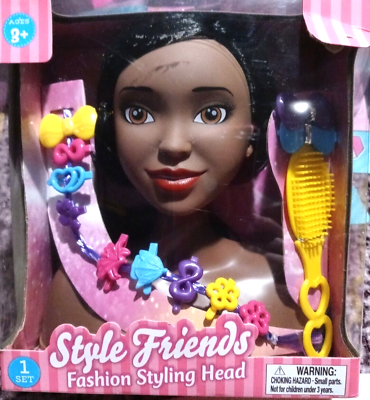 #ad Style Friends Fashion Styling Head African American Girl With Berets amp; Brush New $23.50