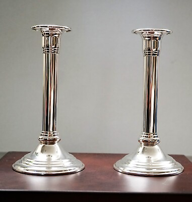 #ad Sterling Silver Weighted Column Candle Holders Made by Gearys of Beverly Hills $599.00