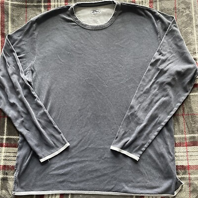 #ad tommy bahama pima cotton long sleeve shirt Men’s Large Gray $14.50