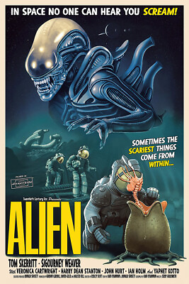 #ad Alien 1971 Vintage Sci fi Horror Movie Poster Art Print $18.00