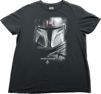 #ad Star Wars T Shirt Adult Mens Large Black Large Graphic The Mandalorian $12.99