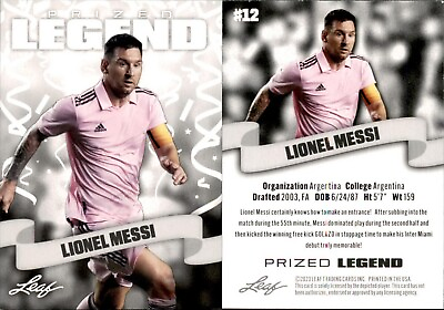 #ad 2023 Leaf Prized Legends Edition Lionel Messi #12 Soccer $4.95