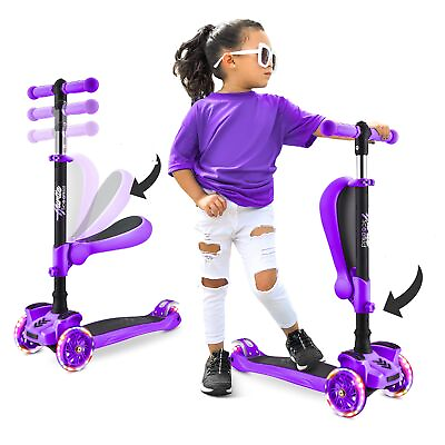 #ad Hurtle 3 Wheeled Scooter for Kids Wheel LED Lights One Size Purple $73.36