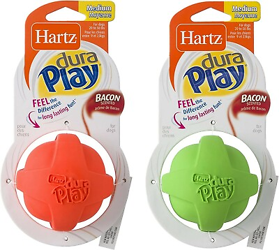 #ad Hartz Dura Play Bacon Scented Ball Dog Toys Medium Assorted Colors Pack 2 $11.78